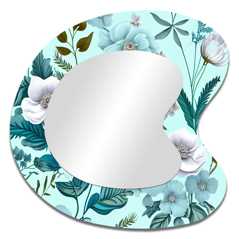 Miroir mural traditionnel irrégulier en fleurs, 33 po x 33 po