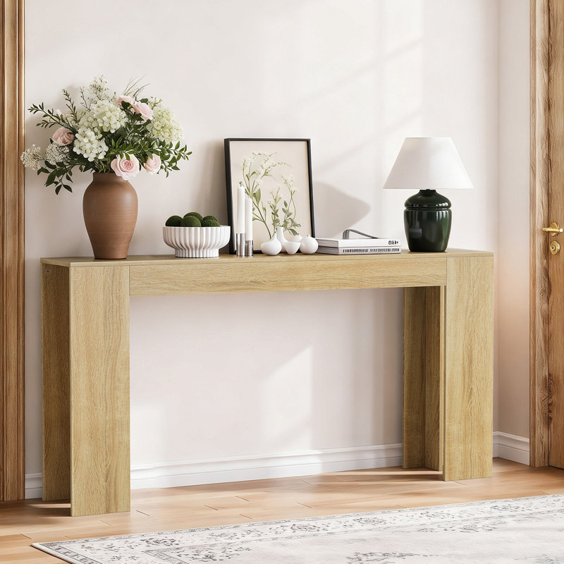 Table d'entrée extra-longue, table de canapé de style campagnard derrière le canapé, table décorative pour entrées étroites, console