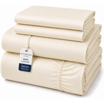 Ensemble de draps 100 % coton pur, 475 fils/cm² - King