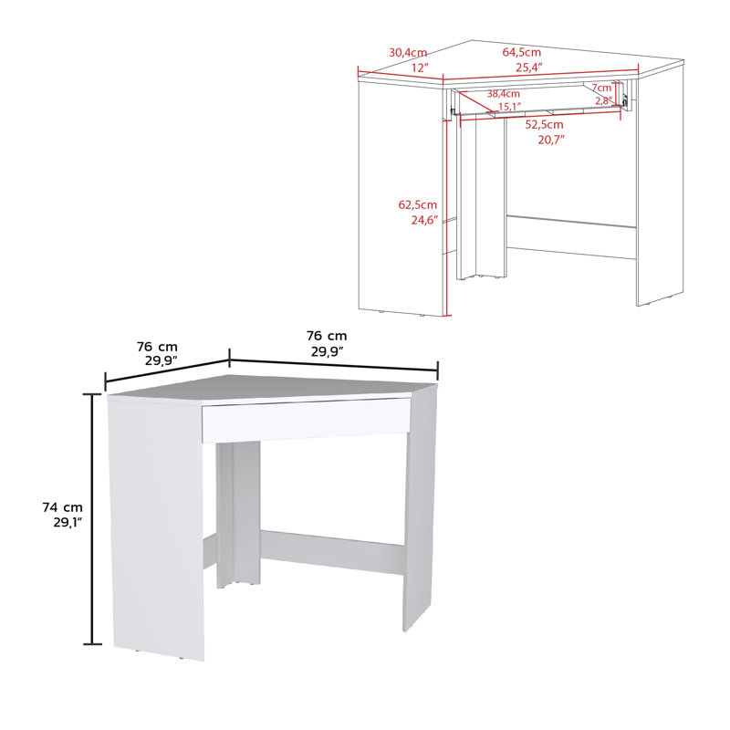 Bureau d'angle avec tiroir spacieux et poste de travail optimal