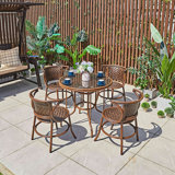 Rattan patio table and chair combination