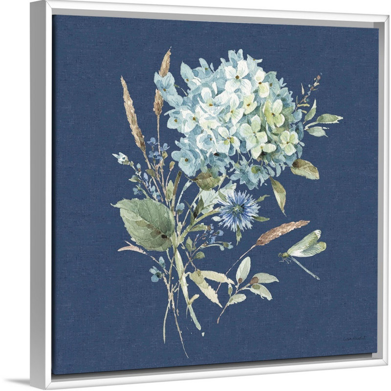 «Bohemian Blue 03 on Blue» par Lisa Audit - reproduction d'art, Toile blanche encadrée, H 26 po x l 26 po x P 1,75 po