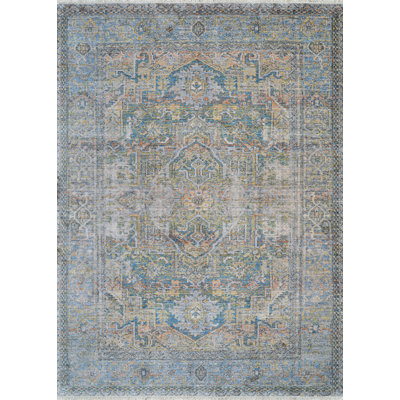 Temaka Antique Lavar Sky Blue-Stone-Multi Area Rug