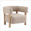 Fauteuil d'appoint rembourré Boucle avec coussins en mousse confortables et structure en bois d'hévéa robuste pour une assise élégante