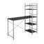 Bureau d'ordinateur avec tablettes de rangement pour ordinateur portable de 48 po de longueur en stratifié et en métal Erda-1034568626
