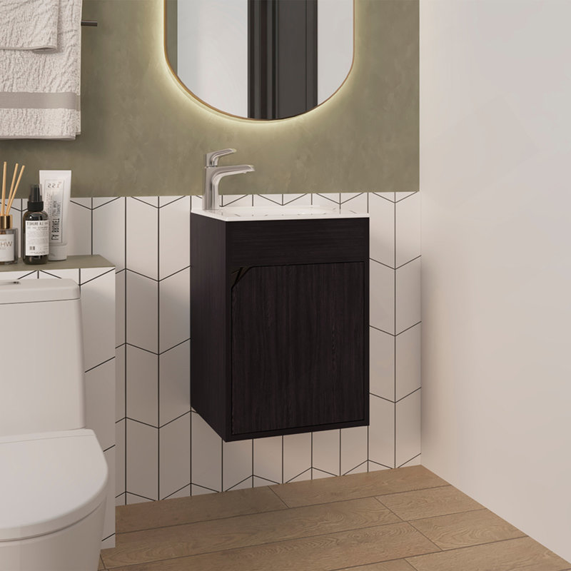 Lavabo pour salle de bain Hudson, noir, Noir