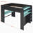Wood Bed With Height-Adjustable Desk,Wardrobe,Ample Storage Space,And RGB Light-1379693550