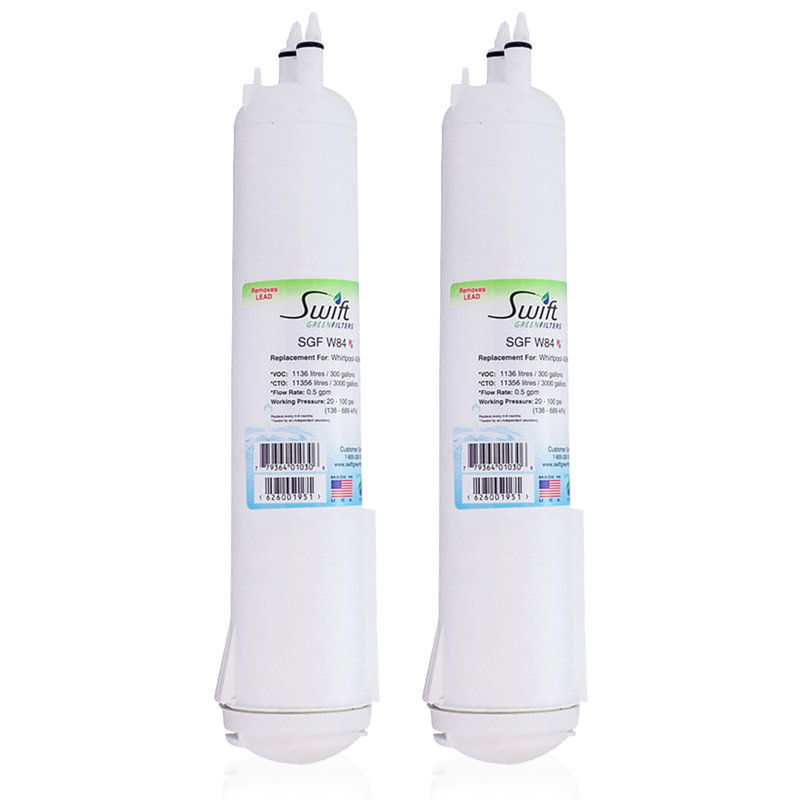 SGF-W84 Compatible Refrigerator Water Filter for 4396841, 4396710, EDR3RXD1, EFF-6016A (2 Pack).