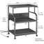 Support d'imprimante à 3 niveaux avec tablette réglable, prise de courant et port USB, chariot d'imprimante sur roulettes, grande table d'imprimante avec rangement pour bureau personnel-125588104