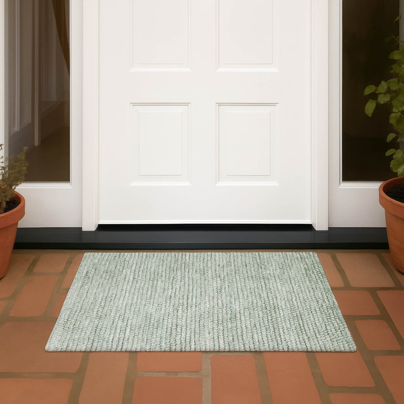 Machine Washable Indoor/Outdoor Chantille ACN2719 Striped Rug, Green, 2'6" x 3'10"