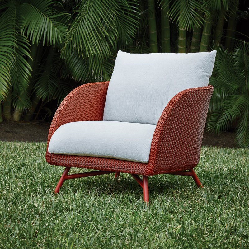 Essence Outdoor Lounge Chair, Botanic Willow, White