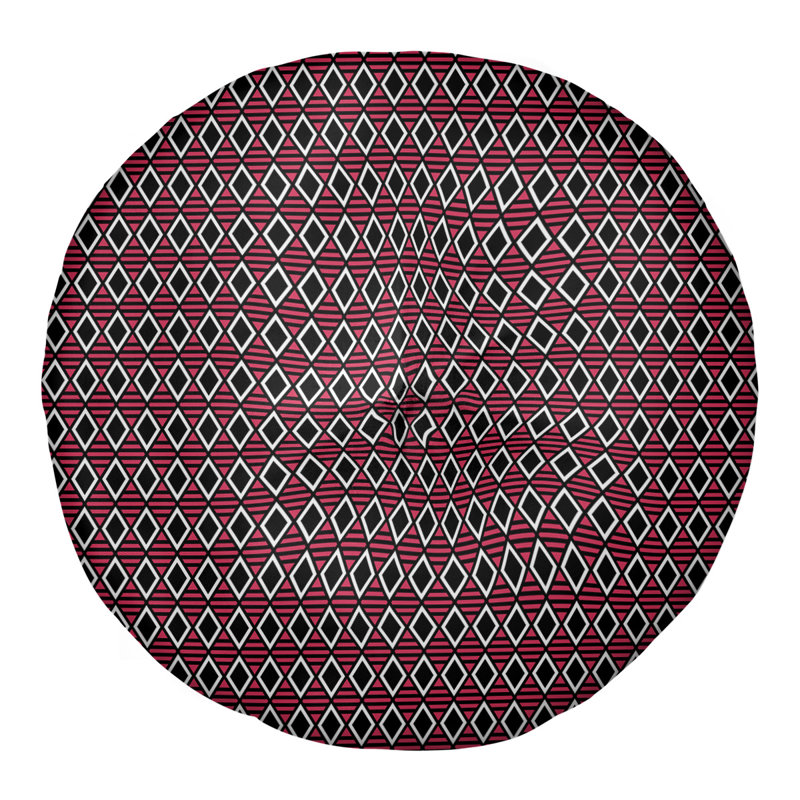 Coussin de sol Katelyn Elizabeth, 26 po x 26 po, Noir / rouge