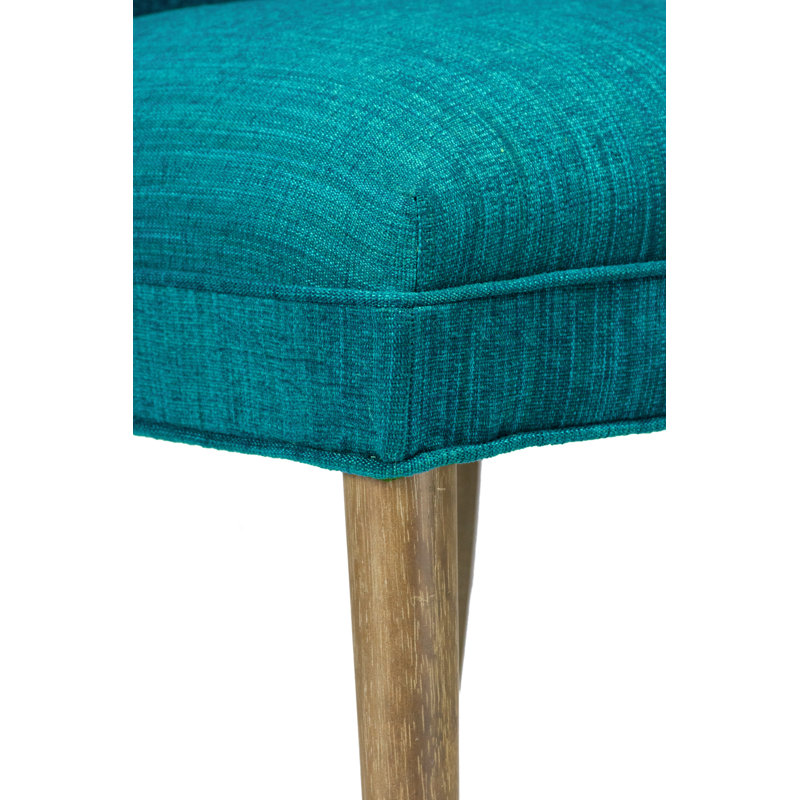 Alex 19'' H Upholstered Dining Chair, Walnut, Luck Turquoise