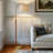 62.5 "solid Wood Lamp, Used For Office And Living Room Decoration Reading. (walnut Color With Gold)