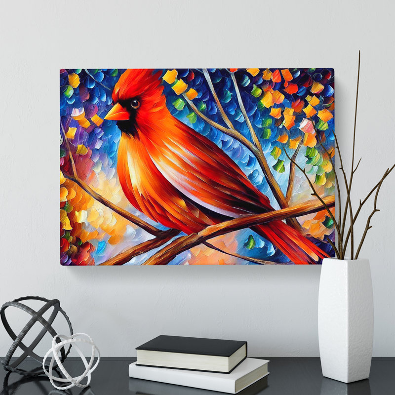 Cardinal Bird Vol.1 Abstract - Wrapped Canvas, 50cm H x 76cm W x 3cm D