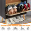 Range-chaussures avec 2 tiroirs rabattables, rangement en rotin naturel tissé à la main-102836764