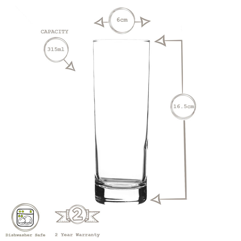 315ml Highball Glass, 6