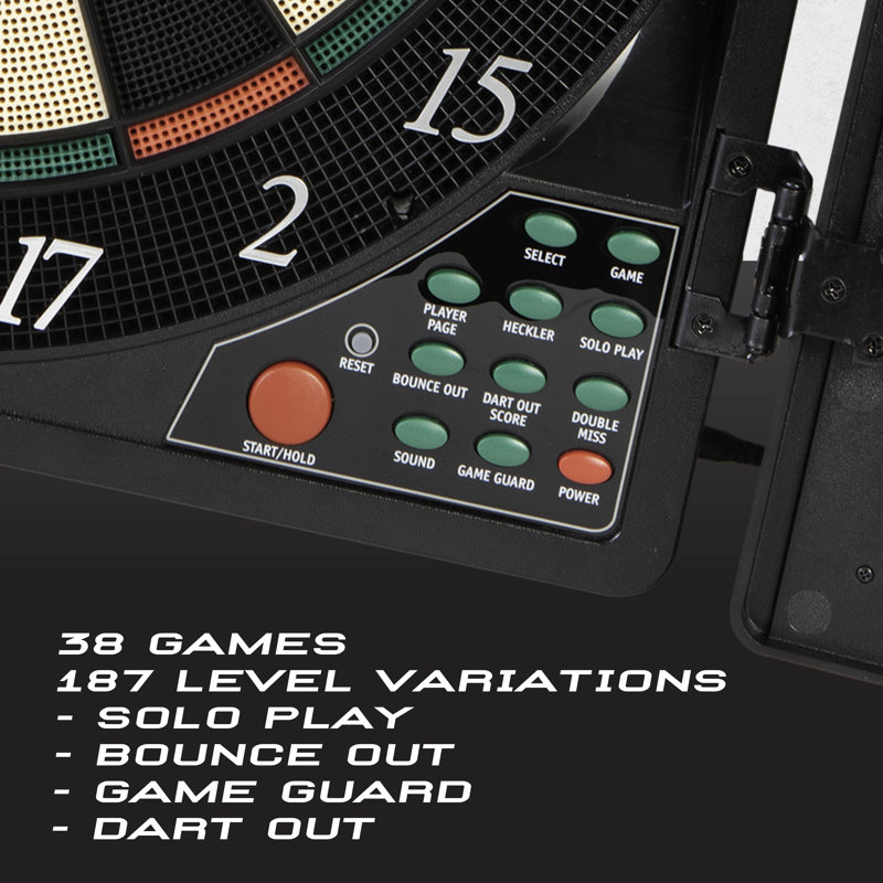 Black Electronic Dartboard with Cabinet and LED Display