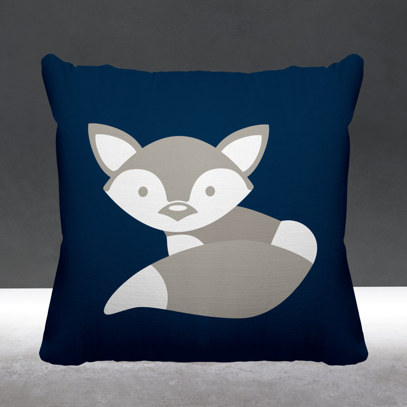 Coussin , Bleu marine, H 15 po x l 15 po, Carré