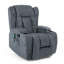 Fauteuil inclinable à massage manuel, tissu gris anthracite, rembourrage doux