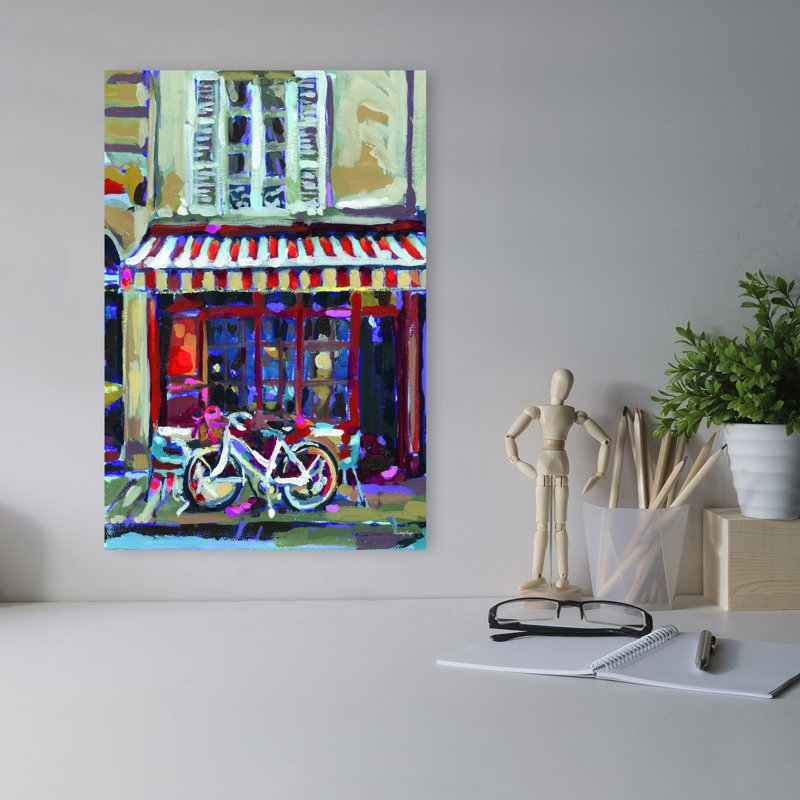 «Paris Café Stop», impression abstraite d'art mural de la ville, H 18 po x l 12 po