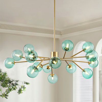 Burness 15 - Light Sputnik Modern Linear Modern Glass Bubble Dining Chandelier