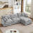 Chenille Modular L-Shaped Sectional Sofa - 3-Seater Comfy Cloud Couch Set with Movable Ottoman, DIY Combination for Living Room-1559753773-1559753775