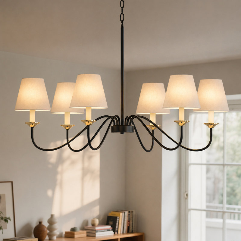 Lustre traditionnel 37 po avec abat-jour empire