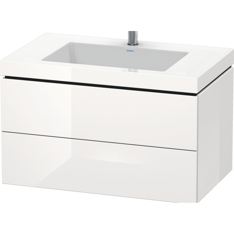 Meuble-lavabo mural simple 32 po Duravit L-Cube, Décor blanc