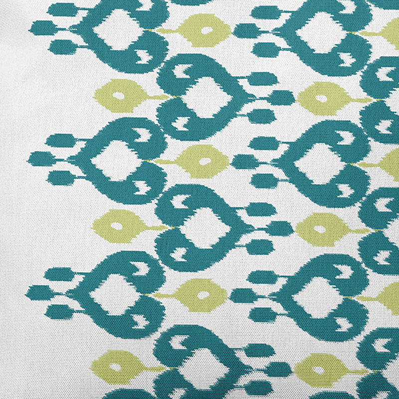 Housse de coussin d'extérieur carré Boho Chic, 16 po x 16 po, Vert / Sarcelle