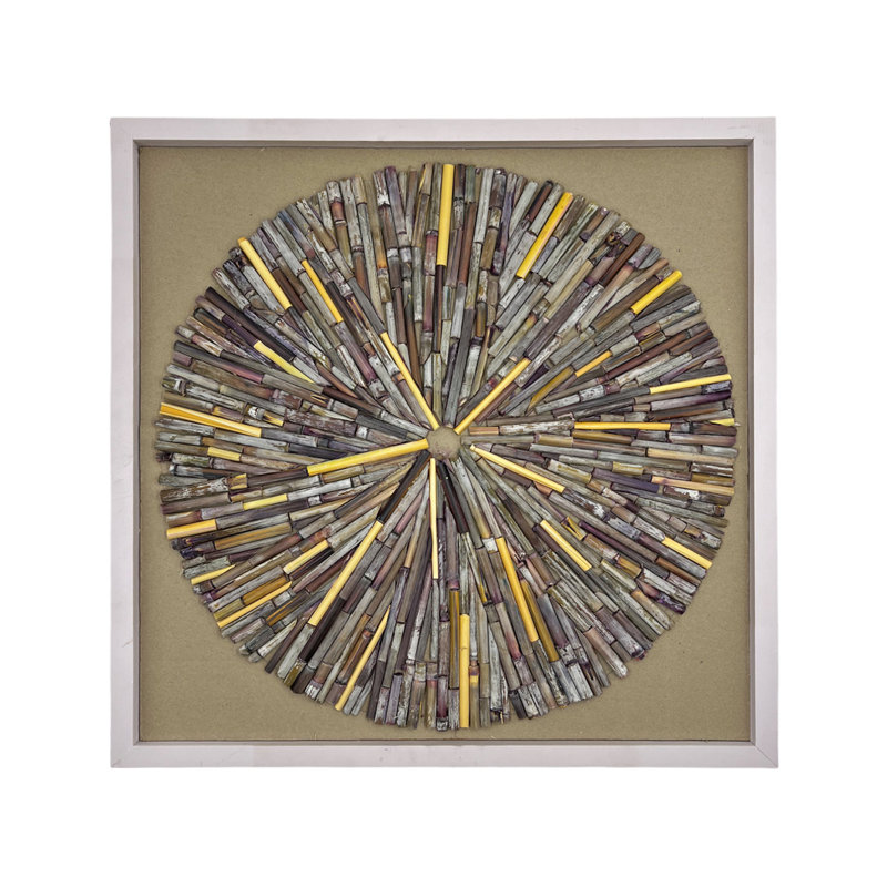 Art mural encadré 24 po en roseau Sunburst