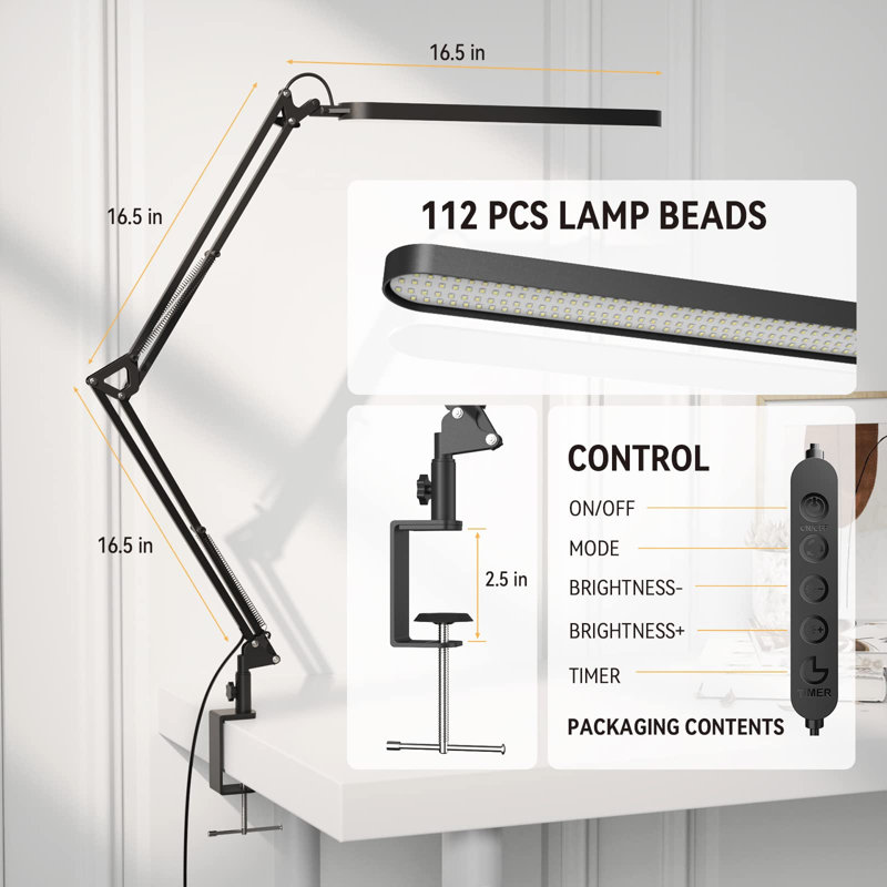 Cesaltina USB Desk Lamp, Black