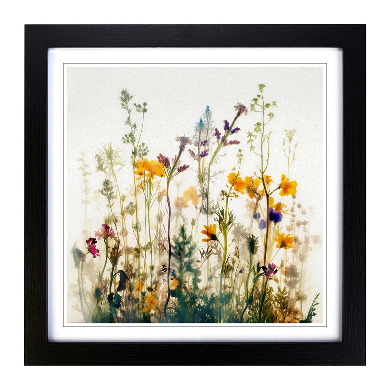 Wildflowers Double Exposure No.1 - Framed Print, Black
