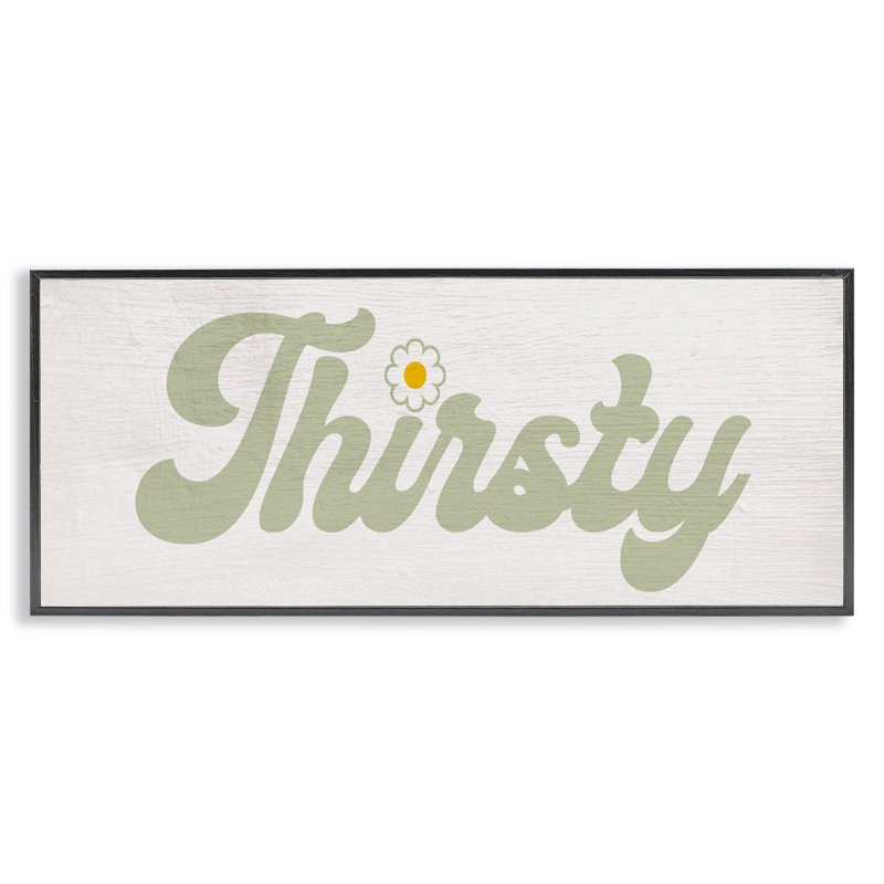 Giclée Groovy Thirsty, encadrée par Lil 'Rue, H 10 po x l 24 po, Giclée encadrée noir minuit