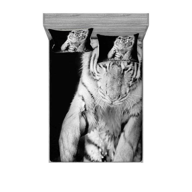 Drap-housse et taie d'oreiller Ambesonne, Ensemble de draps pour très grand lit + 5 pièces