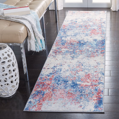 Tapis abstrait gris clair / bleu N'Keal