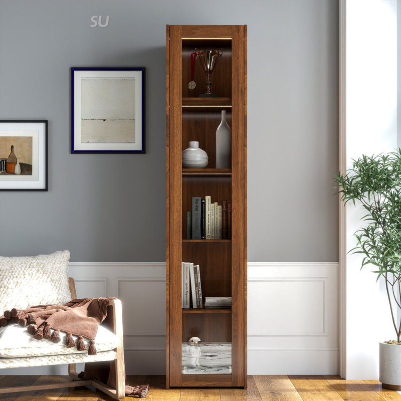 Orca 5-Shelf Bookcase with Acrylic Doors & LED Lights