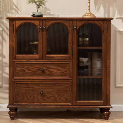 Buffet en noyer massif et bois manufacturé