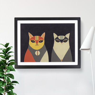 Two Abstract Cats Vol.1 - Framed Print
