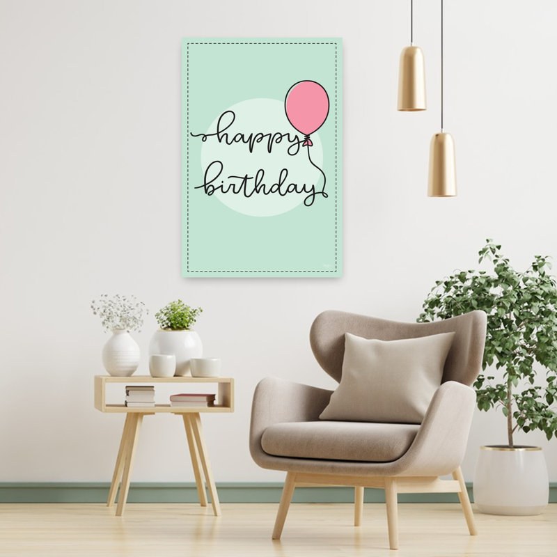 Happy Birthday, art contemporain, H 36 po x l 24 po