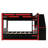 Full size Multifunctional Bunk Bed with LED light,Desk and Bookshelves, Drawers, Red+Black