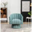 Fauteuil demi-tonneau pivotant en velours capitonné l 28 po Murrow-1559473786
