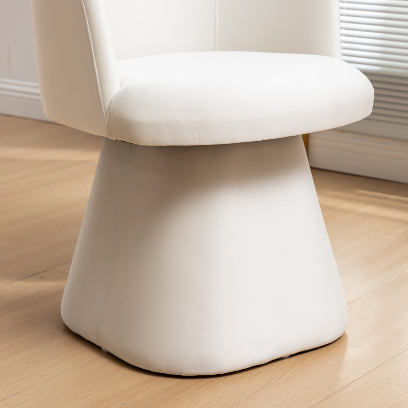 Dantzler Velvet Swivel Upholstered Dining Chair, Beige, 4