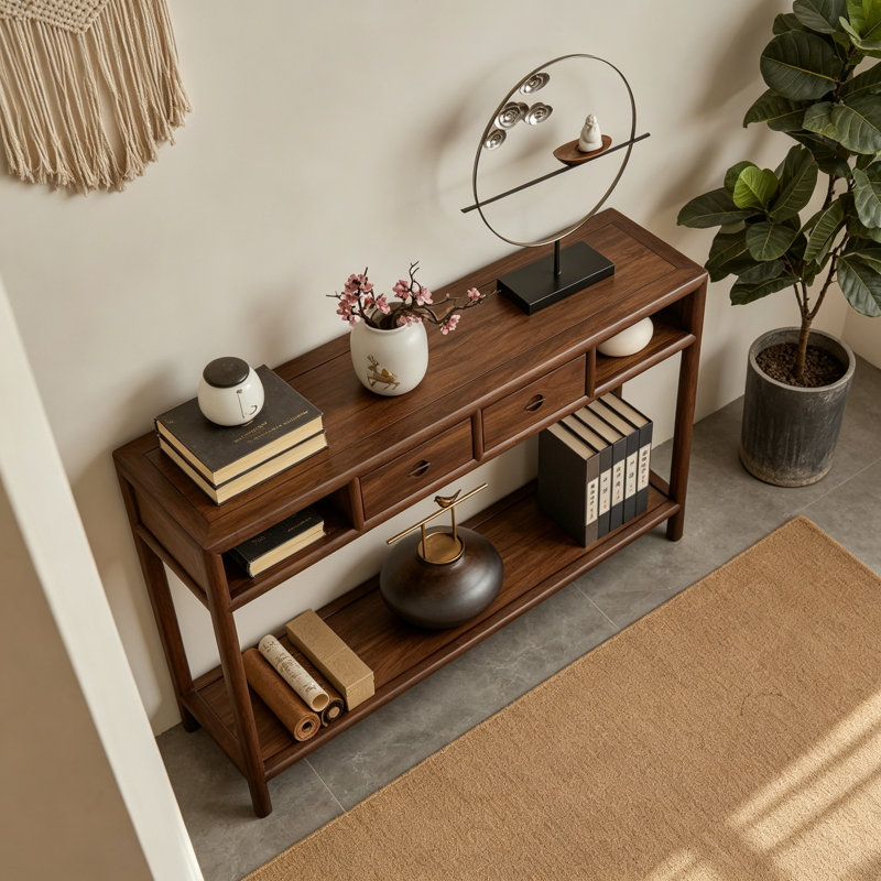 Nouvelle console en bois massif de style chinois, H 31,5 po x l 42,5 po x P 15 po