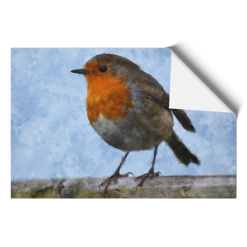 Robin Bird Painting - Frameless Print, 30cm H x 42cm W x 0.1cm D