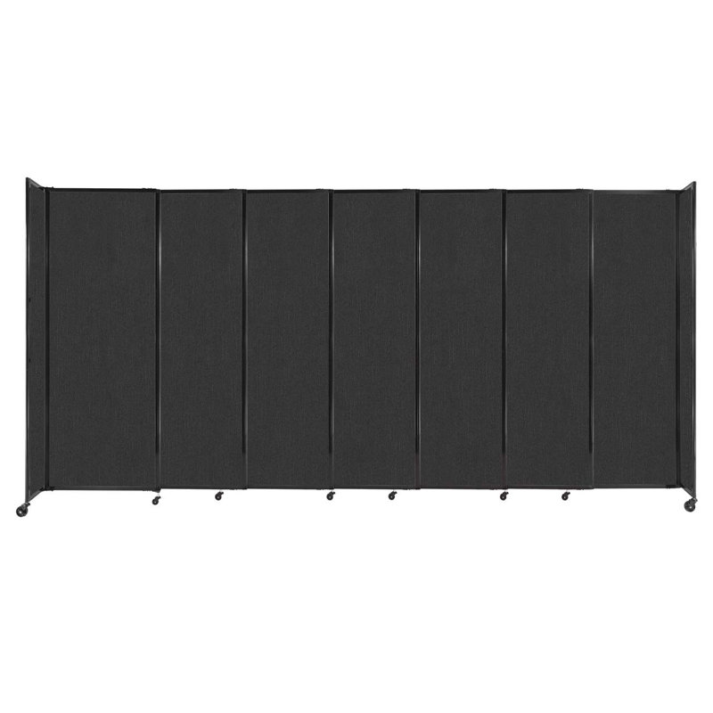 Cloison portative coulissante en tissu StraightWall, H 90 po x l 186 po x P 1 po, Noir, noir, noir, noir