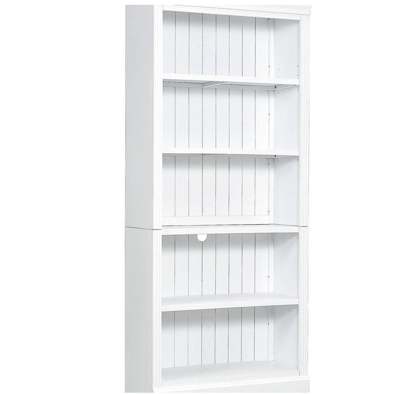 83.4" Tall Wood Bookcase with light strip, 5-Tier Decor Bookshelves with Adjustable Shelves, Free Standing Storage Organizer