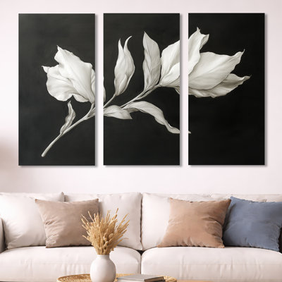 Ensemble de 3 fleurs murales au clair de lune