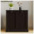 Two-Compartment Tilt-Out Laundry Sorter Cabinet - MDF Laundry Storage Organizer with Removable Cloth Bags, Black-122602696