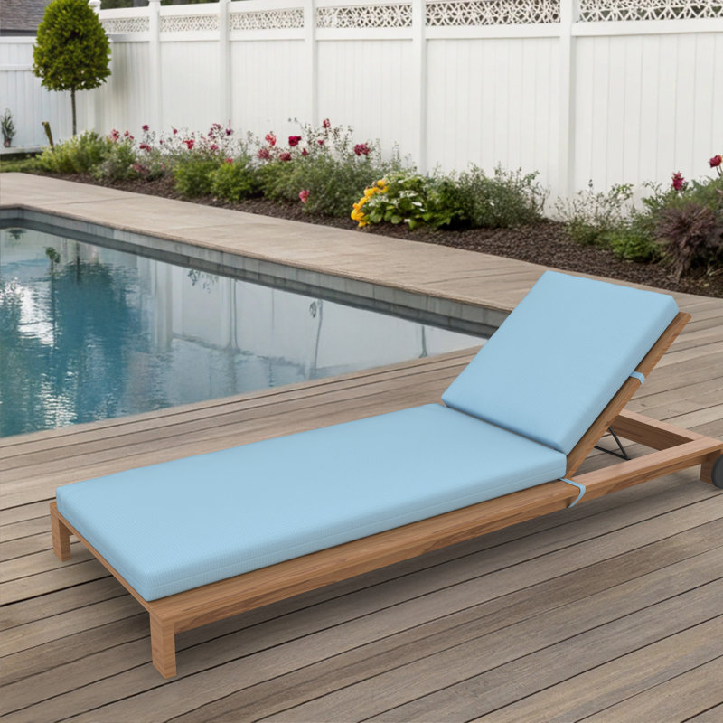 Amala Sunbrella® Outdoor Chaise Lounge Cushion, 23" x 29"/25" x 47" , Canvas Air Blue Sunbrella® Canvas